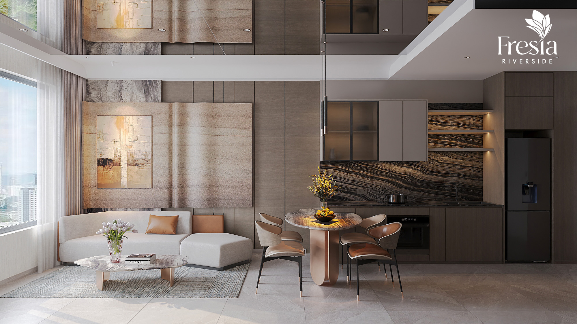 nhà mẫu căn 2pn 2wc 53m2 Fresia Riverside