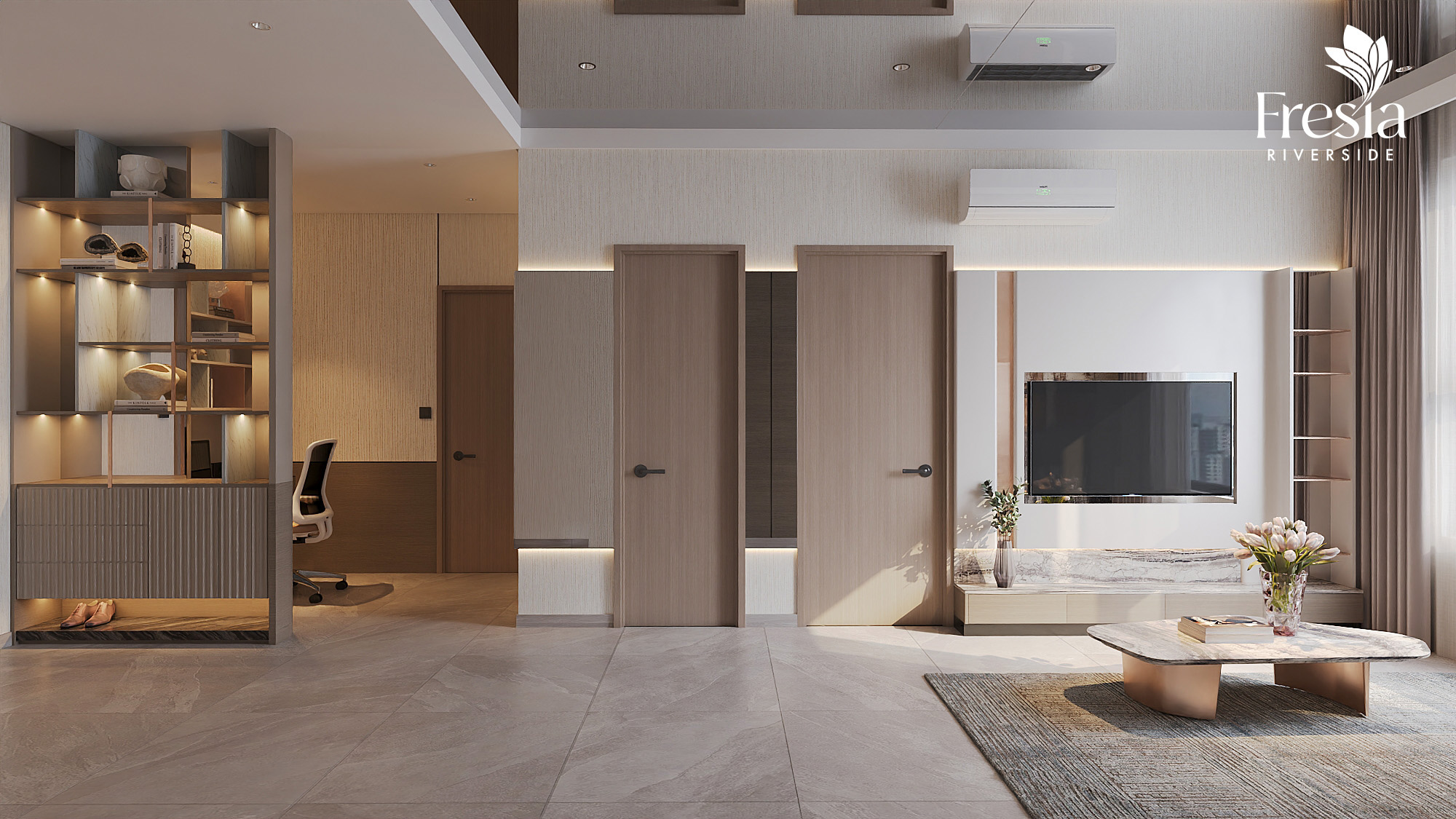 nhà mẫu căn 2pn 2wc 53m2 Fresia Riverside