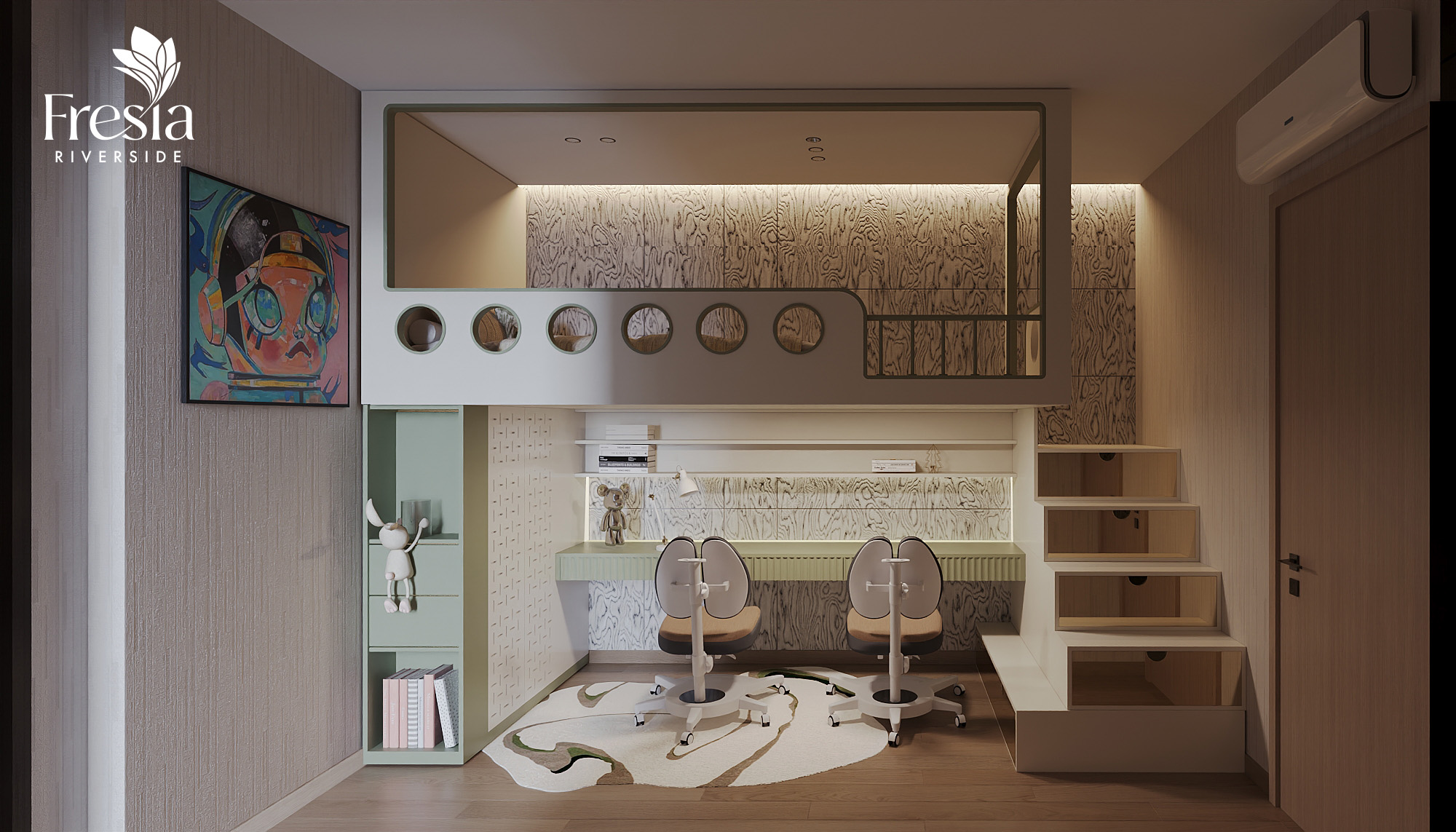 NHÀ MẪU 50-52M2 2PN 1WC FRESIA RIVERSIDE