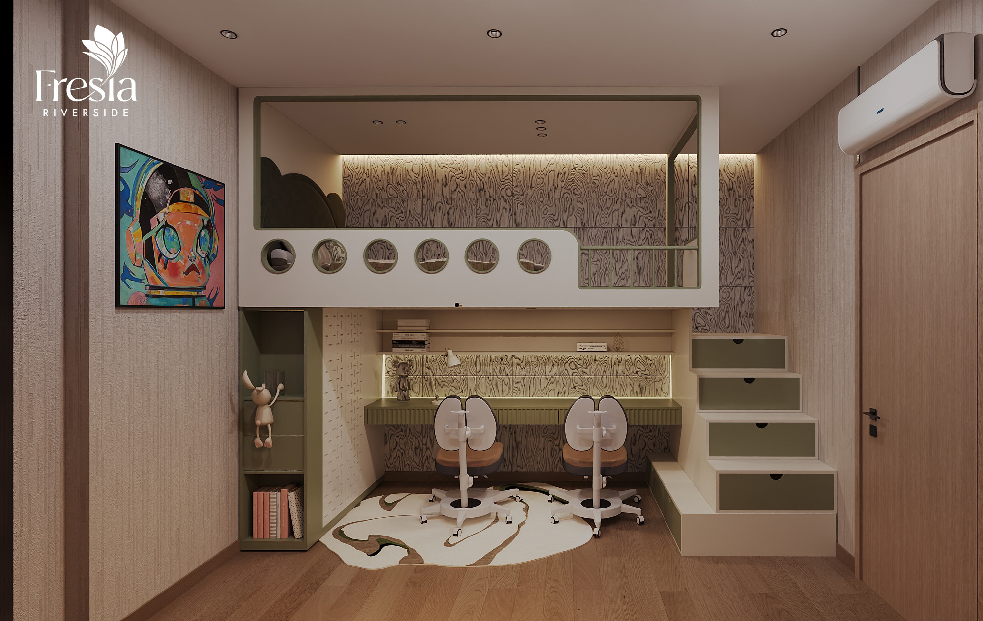 NHÀ MẪU 50-52M2 2PN 1WC FRESIA RIVERSIDE