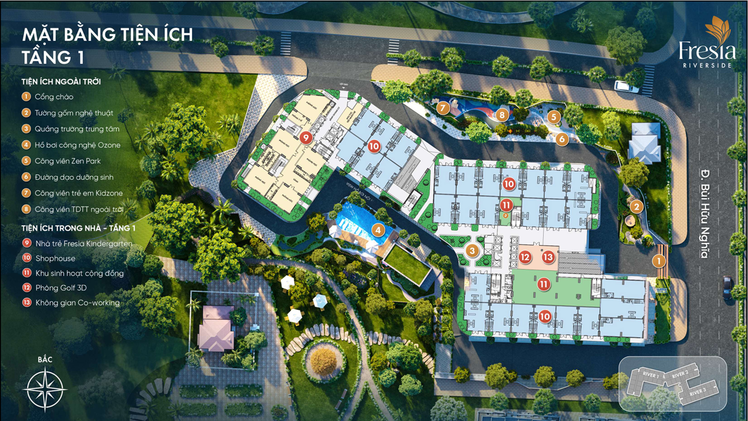 tiện ích nội khu Fresia Riverside