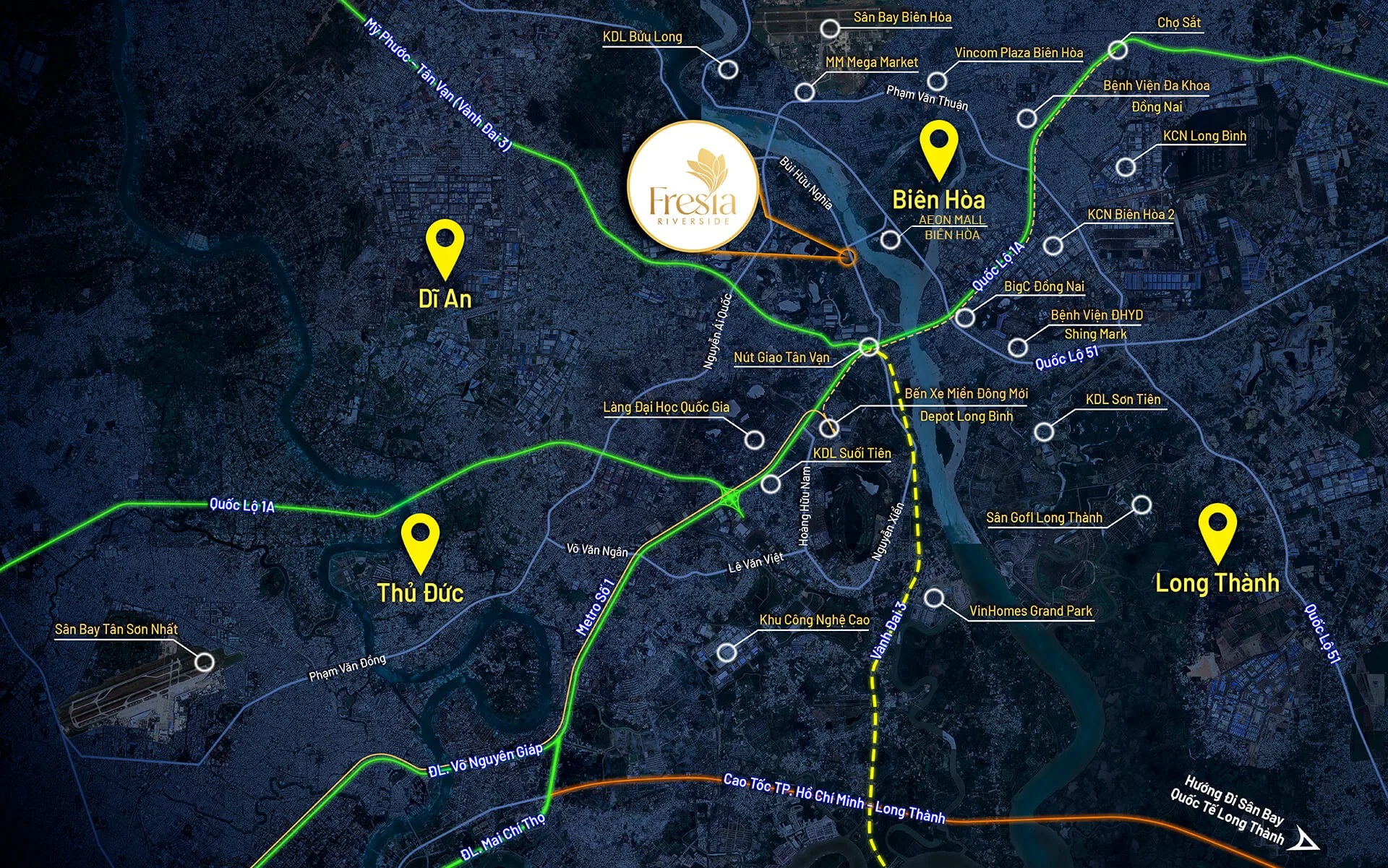 vị trí căn hộ Fresia Riverside